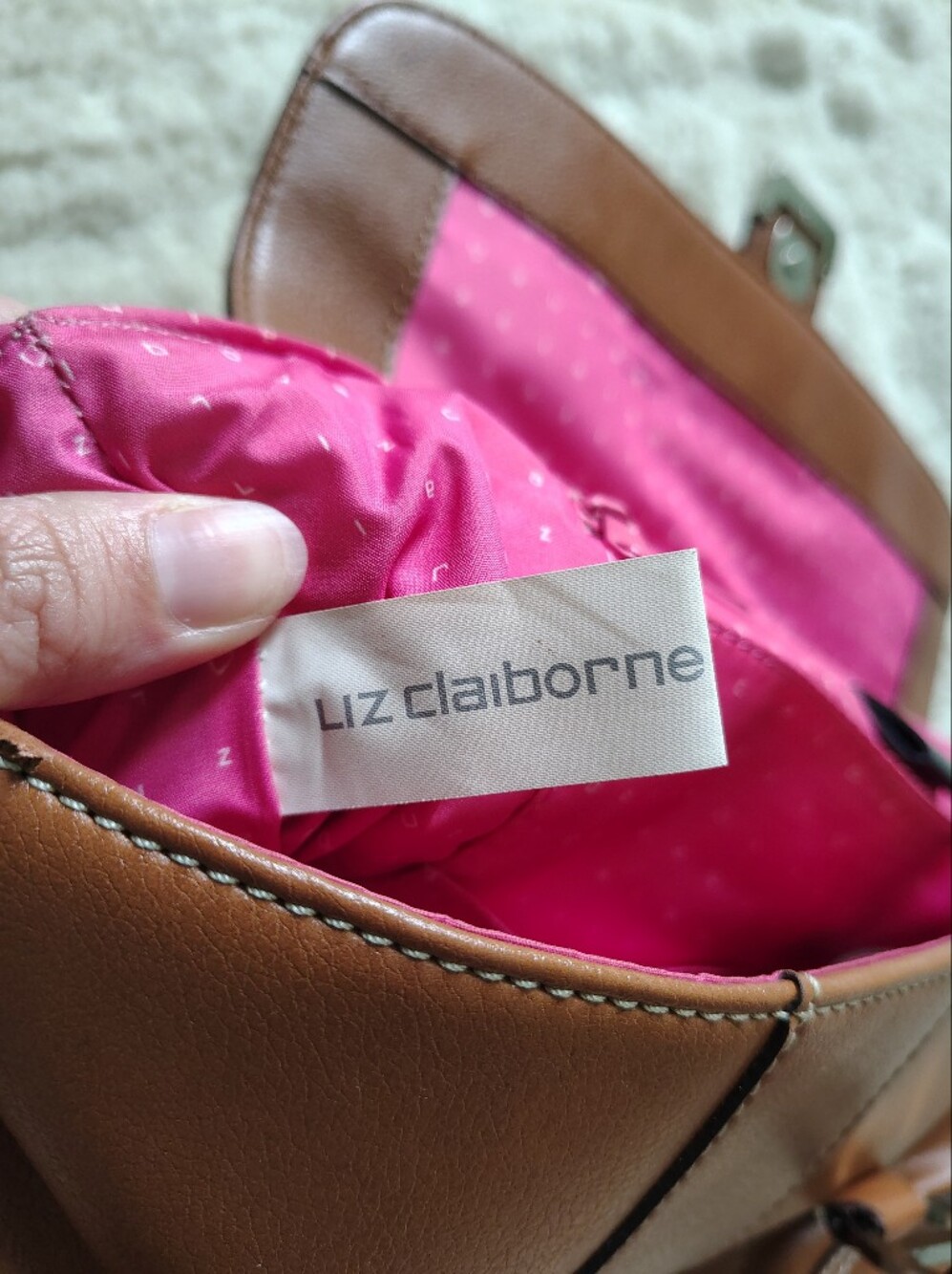 Liz Claiborne Brown Faux Leather Shoulder Bag - Picture 11 of 16